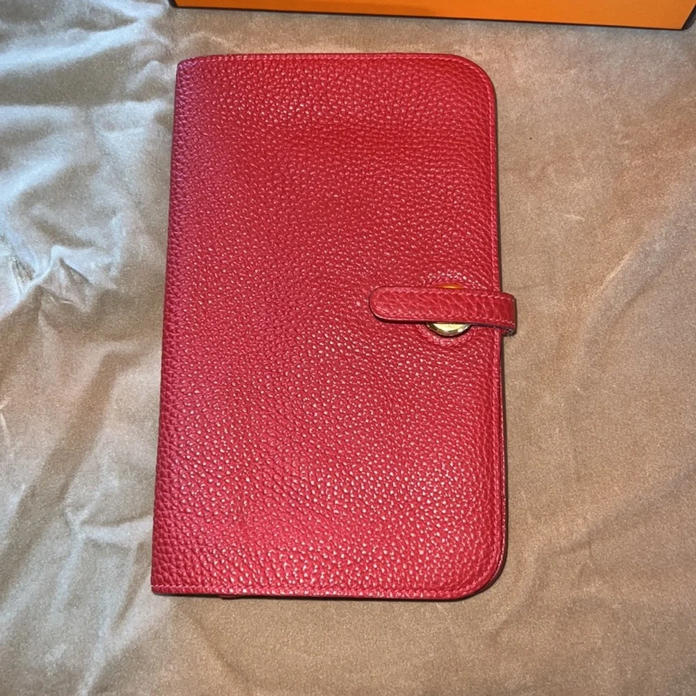 Hermes Dogon Duo Wallet Rouge Leather